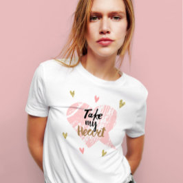 Nimm mein Herz | Happy Valentine's Day Modern Gift T-Shirt