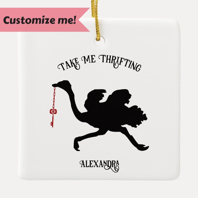 Nimm mich Thrifting Vintag Keramikornament (Von Creator hochgeladen)