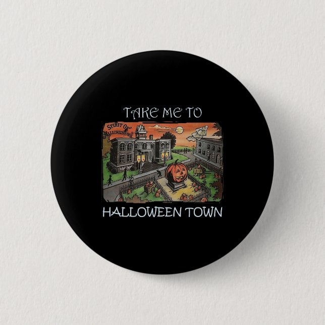 Nimm mich zu Halloween-Kostüm Button (Vorderseite)