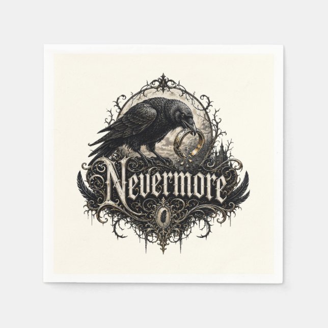 Nimmerwieder-Raben-Scheidungsfeier Serviette (Vorderseite)
