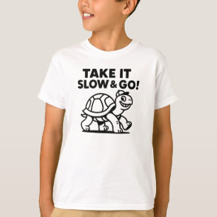 Nimm's Langsam und Los Lustige Schildkröte Grafik T-Shirt
