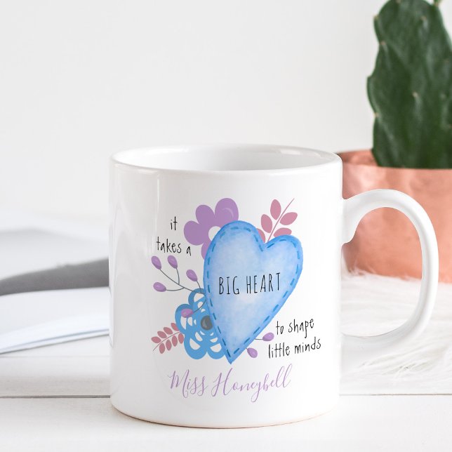 Nimmt einen großen Zitat Doodle Lilac Personalisie Kaffeetasse (Von Creator hochgeladen)