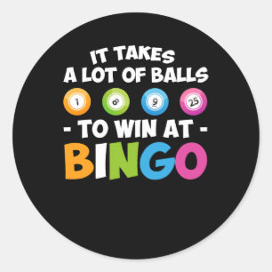 Nimmt viele Balls, um bei Bingo Lover zu gewinnen Runder Aufkleber