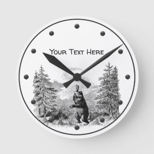 Nimrod - Bear and Bees Clock Runde Wanduhr