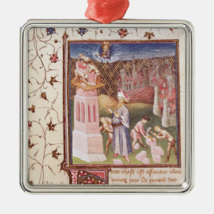 Nimrod, der das Gebäude des Turms von Ornament Aus Metall