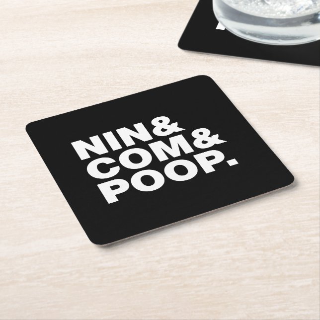 NIN & COM & KACK. RECHTECKIGER PAPPUNTERSETZER (angewinkelt)