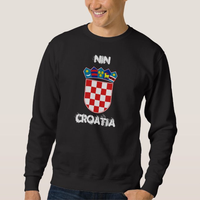 Nin, Kroatien mit Wappen Sweatshirt (Vorderseite)