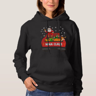 Nina Claus Red Truck Santa Reindeer Elf Weihnachte Hoodie