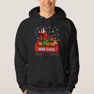 Nina Claus Red Truck Santa Reindeer Elf Weihnachte Hoodie