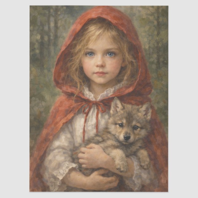 Niña con lobo seidenpapier (Vorderseite)