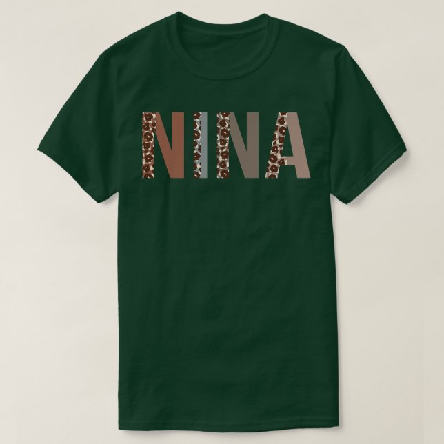 Nina Leopard Print Mama Niedlich Mütter Day Funny  T-Shirt (Design vorne)