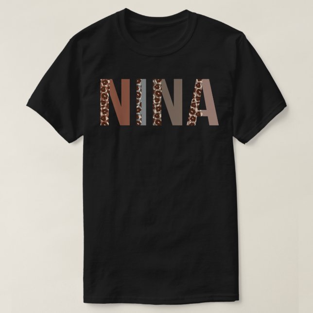 Nina Leopard Print Mama Niedlich Mütter Day Funny  T-Shirt (Design vorne)