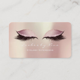 Nina Makeup Eyebrow Lashes Glitzer Pink Luxury Visitenkarte