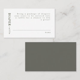 NINA Moderne Minimal-Sage Green Diaper Raffle Platzkarte