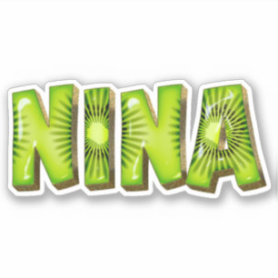 Nina Name Kiwi Design Aufkleber Sticker