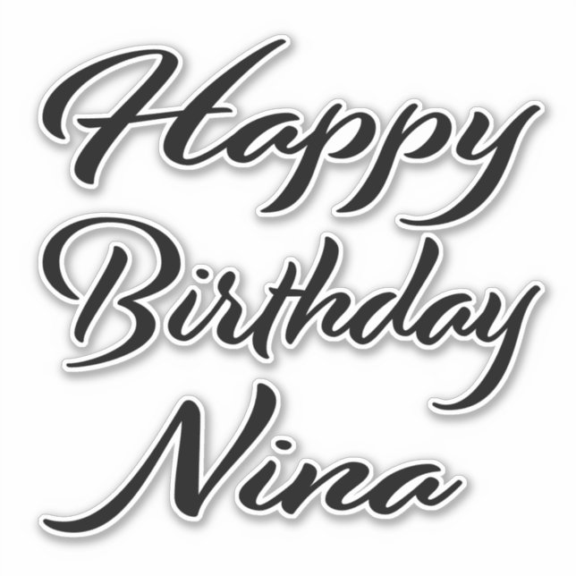 Nina Name Vorname black Sticker Geburtstag (Vorderseite)