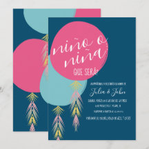 Nina o Nino Gender Reveal Tassel Balloon Navy