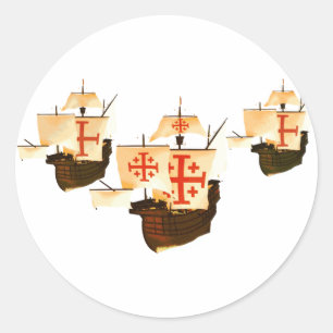 Nina Pinta & Santa Maria Runder Aufkleber