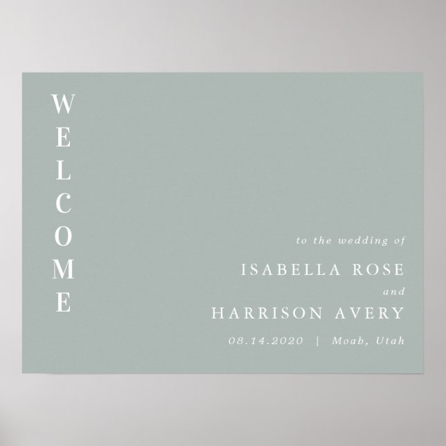 NINA Sage Green Bohemisches Minimalistisches Willk Poster (Vorne)