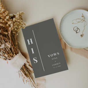 NINA Sage Green Boho His Wedding Vow Book Card Karte