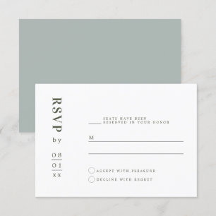 NINA Sage Green Minimalistische Bohemische RSVP-Ka Einladung