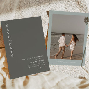 NINA Sage Green Modern Minimalist Save the Date Einladung