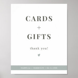 NINA Sage Green Moderne Karten und Geschenke-Zeich Poster