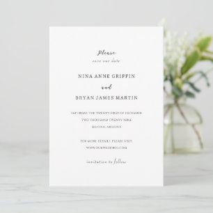Nina Simple Elegant Wedding Save The Date
