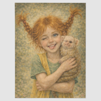 niña traviesa con mono seidenpapier