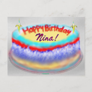 Ninas Geburtstagskuchen Postkarte