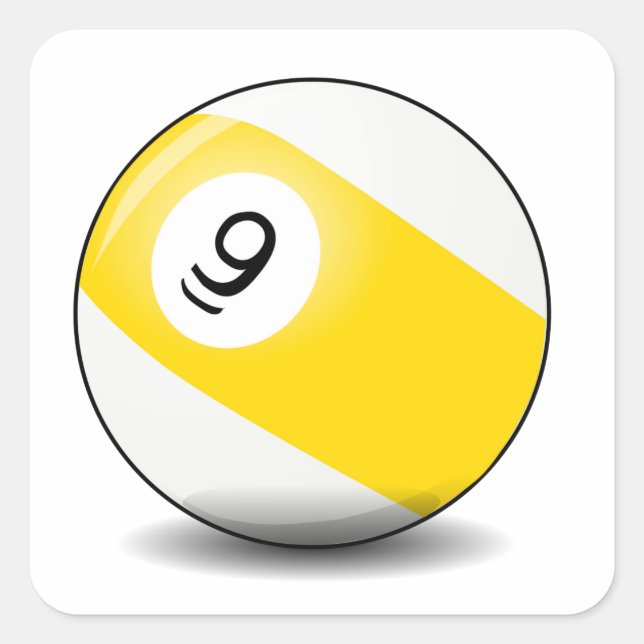 Nine Ball Quadratischer Aufkleber (Vorderseite)