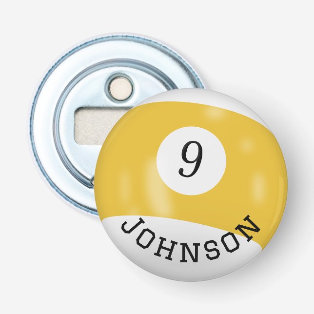 Nine Ball With Custom Name Flaschenöffner (Vorderseite)