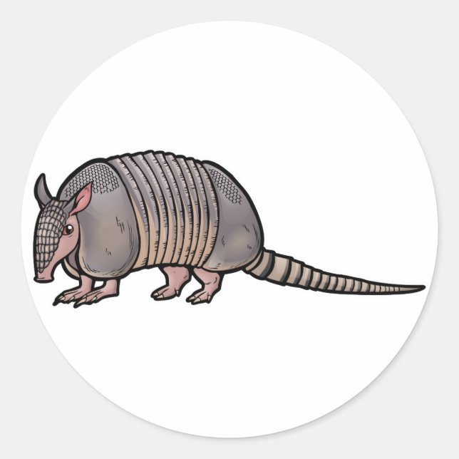 Nine Banded Armadillo Runder Aufkleber (Vorderseite)