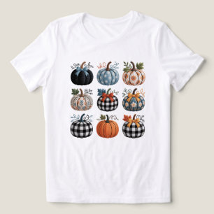Nine Decorative Pumpkins Stickerei T - Shirt