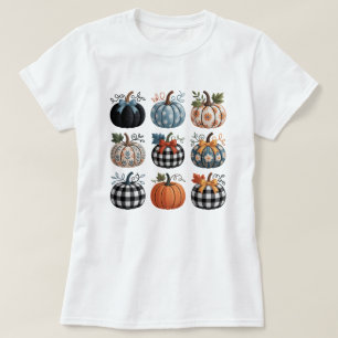 Nine Decorative Pumpkins Stickerei T - Shirt
