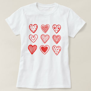 Nine Hearts Valentinstag Whimsical T-Shirt