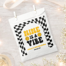 Nine Is A Vibe Retro Ninth 9th Birthday Party
