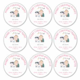 Nine Large Differes Names Sleigh Frohe Weihnachten Aufkleber