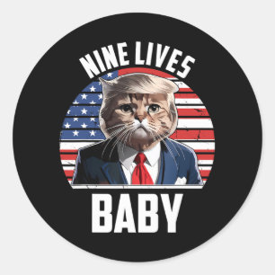 Nine Lives Ba Runder Aufkleber
