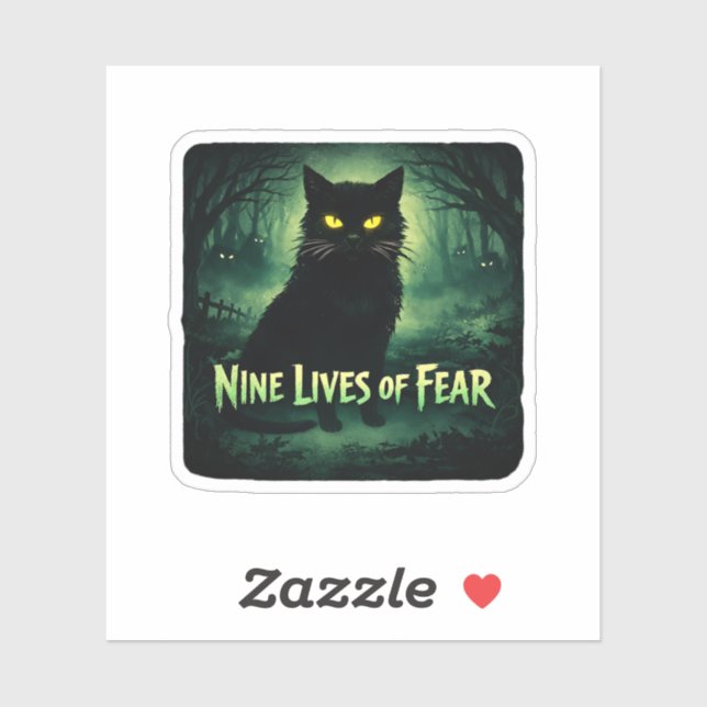 Nine Lives of Fear – Schwarze Katze  Aufkleber (Blatt)