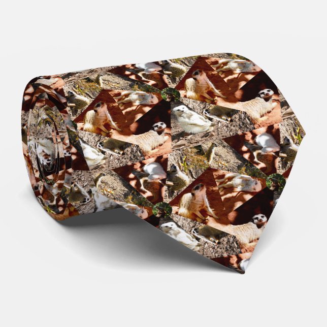 Nine Meerkat Dreiecke, Neck Tie Krawatte (Gerollt)