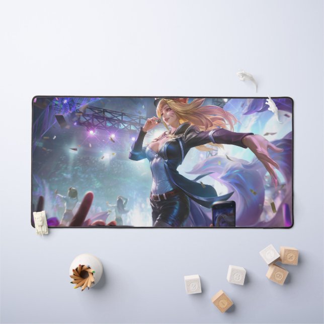 Nine Schwanz Fox Desk | Maßgeschneiderte Schreibti Schreibtischunterlage (Kindertisch)