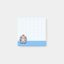 Nine-Tailed Kitsune- Japanese Fox Yokai Blue Grid Post-it Klebezettel