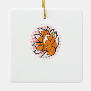 Nine Tails Kitsune Japanese Fox Kami Inari für Gi Keramikornament