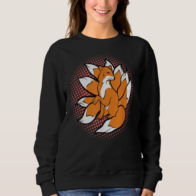 Nine Tails Kitsune Japanese Fox Kami Inari für Gi Sweatshirt (Vorderseite)