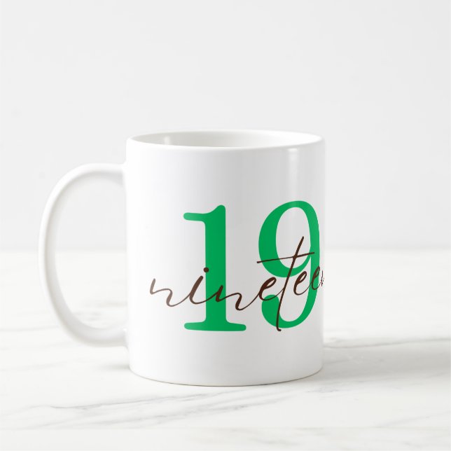 Nineteenth 19 Year Anniversary Personalization Kaffeetasse (Links)