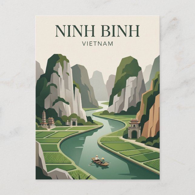 Ninh Binh Vietnam Postkarte (Vorderseite)