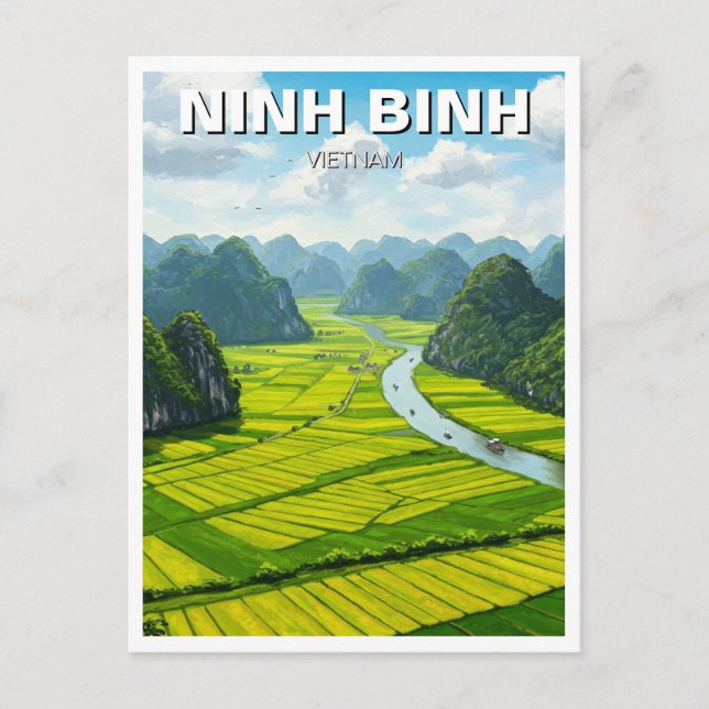 Ninh Binh Vietnam Travel Postkarte (Vorderseite)
