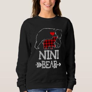 Nini Bear Buffalo Karierte Weihnachtsfamilie Pajam Sweatshirt