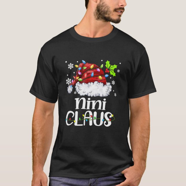 Nini Claus Weihnachtsmannmütze Weihnachts Weihnach T-Shirt (Vorderseite)